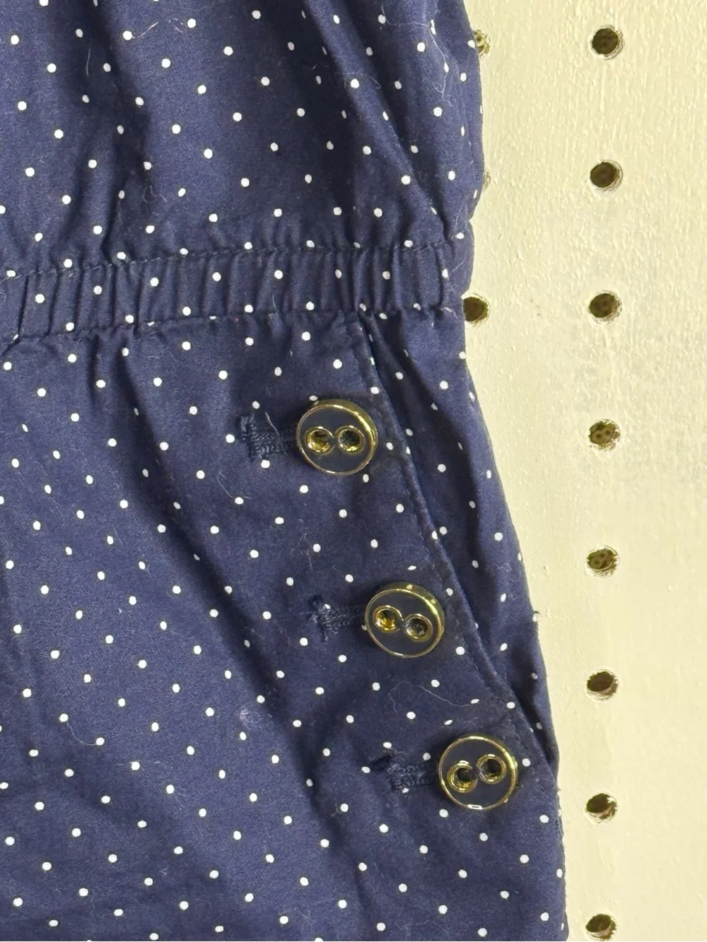 GAP Navy Blue Polka Dot Girl's Romper with Bow Straps 2T  Preppy Breathable